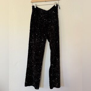 J. McLaughlin pant Carter velvet sequin size 6 black.